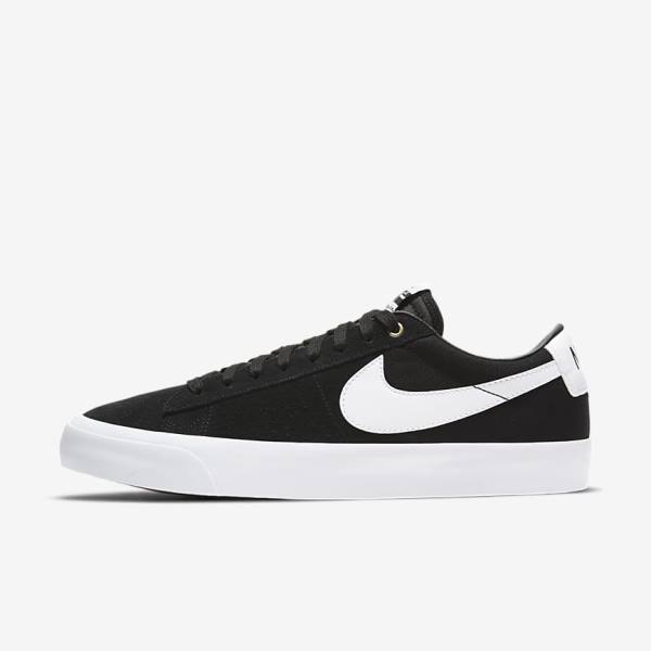 Black / Light Brown / White Nike SB Zoom Blazer Low Pro GT Men\'s Sneakers | NK015ZQJ