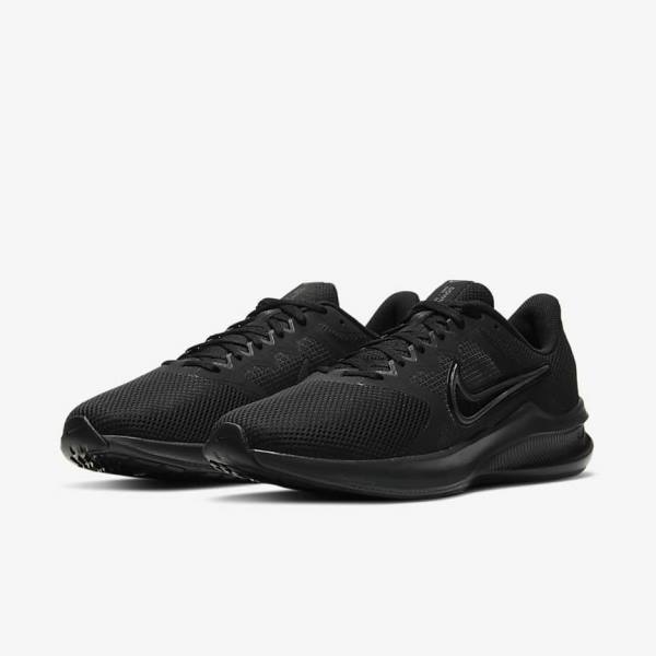 Black / Light Grey / Dark Grey Nike Downshifter 11 Road Men's Running Shoes | NK530JNQ