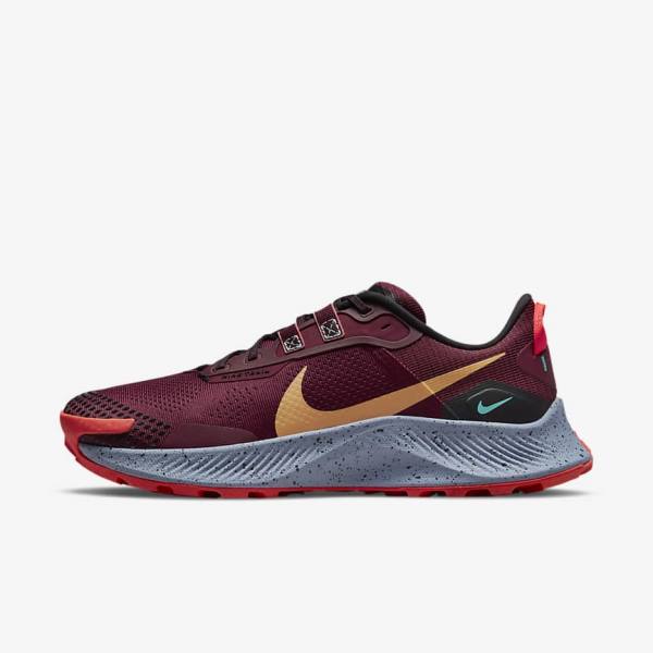 Black / Light Red / Brown Nike Pegasus Trail 3 Trail Men\'s Running Shoes | NK672CIF