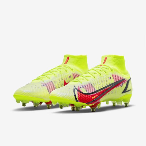 Black / Light Red Nike Mercurial Superfly 8 Elite SG-Pro AC Soft-Ground Women's Football Shoes | NK079FJO