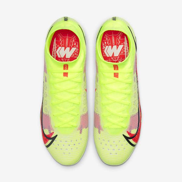 Black / Light Red Nike Mercurial Superfly 8 Elite FG Firm-Grounds Women's Football Shoes | NK864MHJ