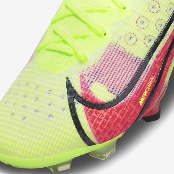 Black / Light Red Nike Mercurial Superfly 8 Elite FG Firm-Grounds Women's Football Shoes | NK864MHJ