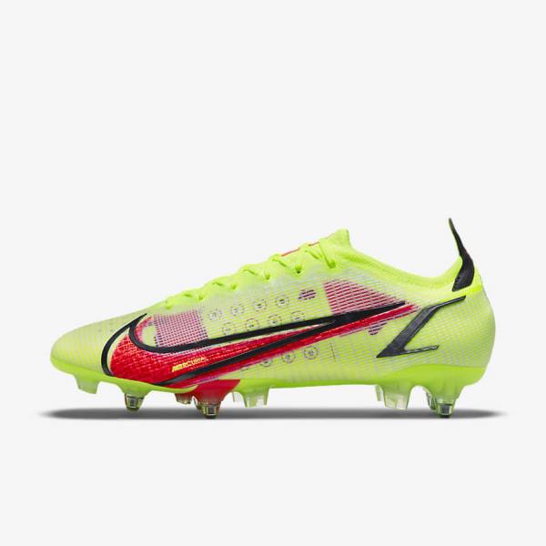 Black / Light Red Nike Mercurial Vapor 14 Elite SG-Pro AC Soft-Ground Men\'s Football Shoes | NK194WNV