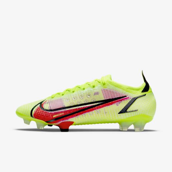 Black / Light Red Nike Mercurial Vapor 14 Elite FG Firm-Ground Men\'s Football Shoes | NK937UKF