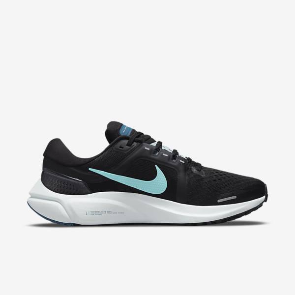 Black / Light Turquoise / Green Nike Air Zoom Vomero 16 Road Women's Running Shoes | NK241NGU