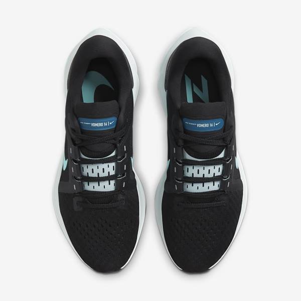 Black / Light Turquoise / Green Nike Air Zoom Vomero 16 Road Women's Running Shoes | NK241NGU