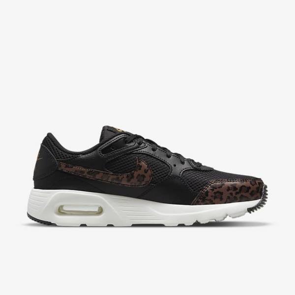 Black / Metal Gold / Brown Nike Air Max SC Women's Sneakers | NK657MJQ