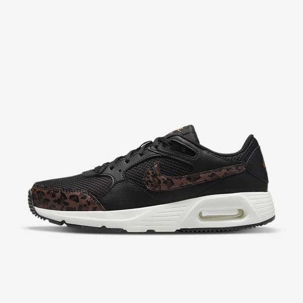 Black / Metal Gold / Brown Nike Air Max SC Women\'s Sneakers | NK657MJQ