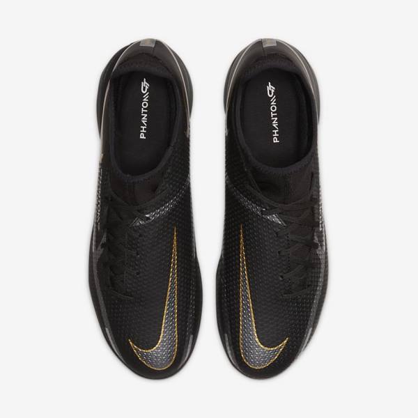 Black / Metal Gold / Dark Grey / Metal Dark Grey Nike Phantom GT2 Academy Dynamic Fit IC Indoor Court Women's Football Shoes | NK024XVK