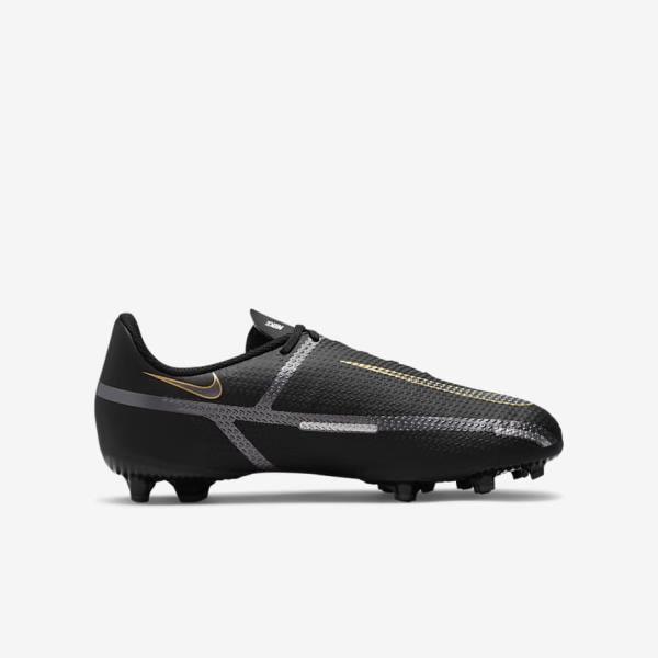 Black / Metal Gold / Dark Grey / Metal Dark Grey Nike Jr. Phantom GT2 Academy MG Older Multi-Ground Kids' Football Shoes | NK204XCP