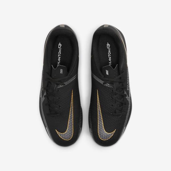 Black / Metal Gold / Dark Grey / Metal Dark Grey Nike Jr. Phantom GT2 Academy MG Older Multi-Ground Kids' Football Shoes | NK204XCP