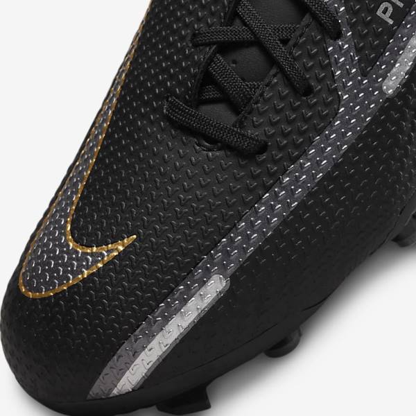 Black / Metal Gold / Dark Grey / Metal Dark Grey Nike Jr. Phantom GT2 Academy MG Older Multi-Ground Kids' Football Shoes | NK204XCP