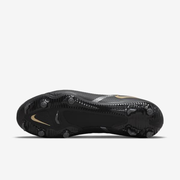 Black / Metal Gold / Dark Grey / Metal Dark Grey Nike Phantom GT2 Academy MG Multi-Ground Men's Football Shoes | NK276DIC