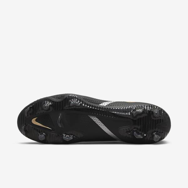 Black / Metal Gold / Metal Silver / Metal Dark Grey Nike Phantom GT2 Pro Dynamic Fit FG Firm-Ground Women's Football Shoes | NK209SMA