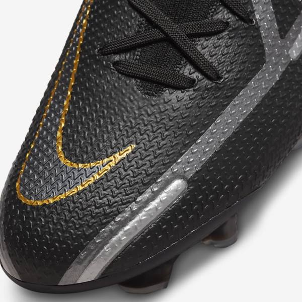 Black / Metal Gold / Metal Silver / Metal Dark Grey Nike Phantom GT2 Dynamic Fit Elite FG Firm-Ground Women's Football Shoes | NK492FYS