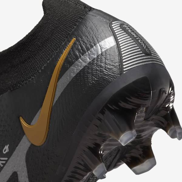 Black / Metal Gold / Metal Silver / Metal Dark Grey Nike Phantom GT2 Dynamic Fit Elite FG Firm-Ground Women's Football Shoes | NK492FYS