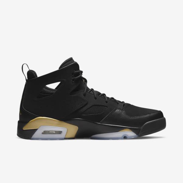 Black / Metal Gold Nike Jordan Flight Club 91 Men's Sneakers | NK145YSL