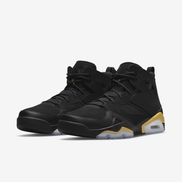 Black / Metal Gold Nike Jordan Flight Club 91 Men's Sneakers | NK145YSL