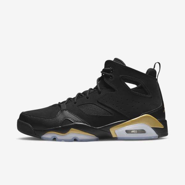 Black / Metal Gold Nike Jordan Flight Club 91 Men\'s Sneakers | NK145YSL