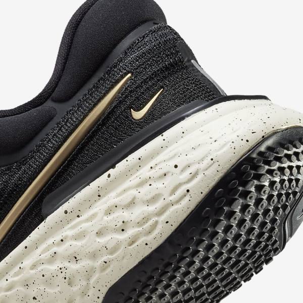 Black / Metal Gold Nike ZoomX Invincible Run Flyknit Road Women's Running Shoes | NK751DNQ