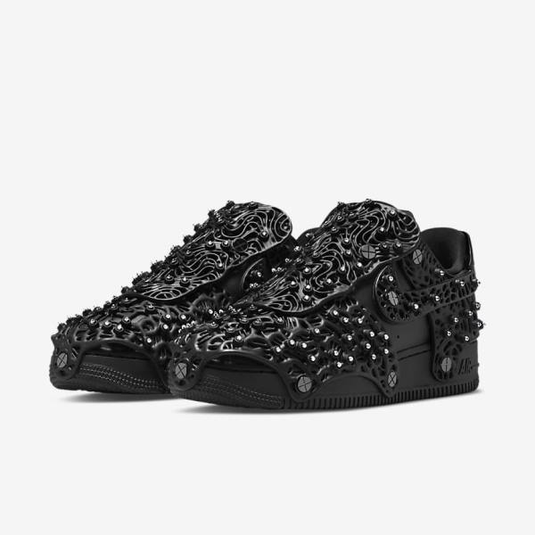 Black / Metal Silver / Black Nike Air Force 1 LXX x Swarovski Women's Sneakers | NK731SYW