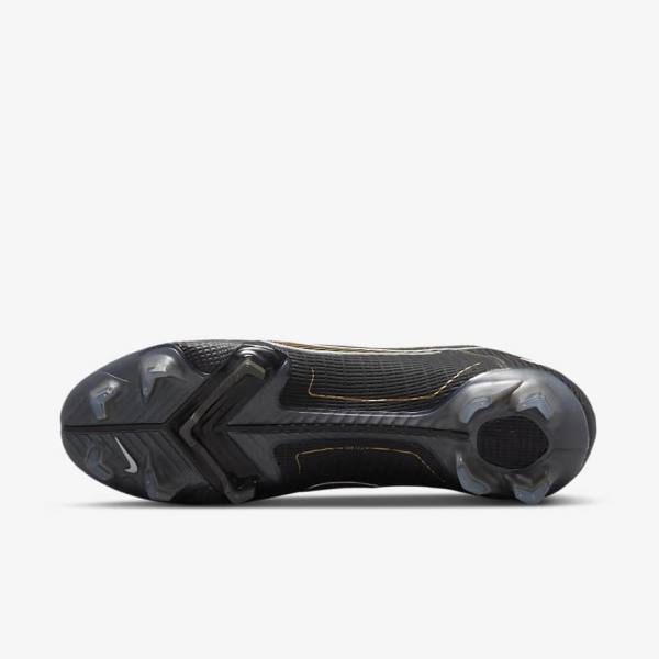 Black / Metal Silver / Grey / Metal Gold Nike Mercurial Vapor 14 Elite FG Firm-Grounds Men's Football Shoes | NK056RHN