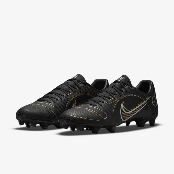 Black / Metal Silver / Grey / Metal Gold Nike Mercurial Vapor 14 Academy MG Multi-Ground Women's Football Shoes | NK153HVL