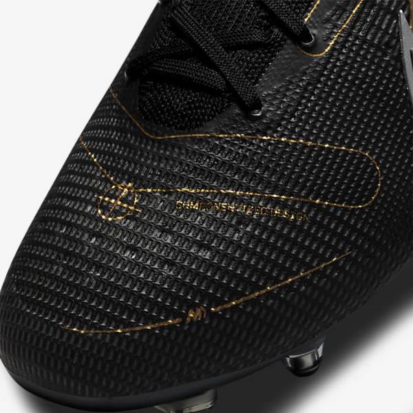 Black / Metal Silver / Grey / Metal Gold Nike Mercurial Superfly 8 Elite SG-PRO Anti-Clog Traction Soft-Ground Men's Football Shoes | NK198EDG