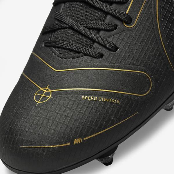 Black / Metal Silver / Grey / Metal Gold Nike Mercurial Superfly 8 Academy SG-PRO Anti-Clog Traction Soft-Grounds Women's Football Shoes | NK310COH