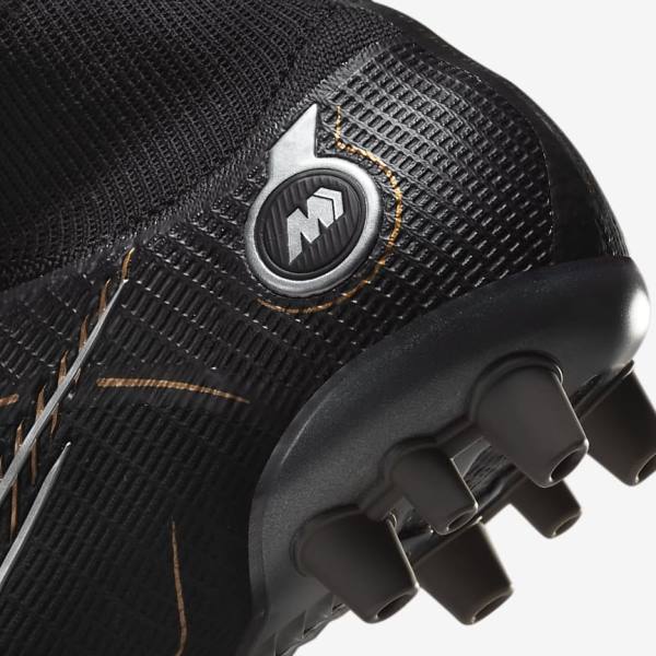 Black / Metal Silver / Grey / Metal Gold Nike Mercurial Superfly 8 Elite AG Artificial-Grasss Women's Football Shoes | NK348RKJ