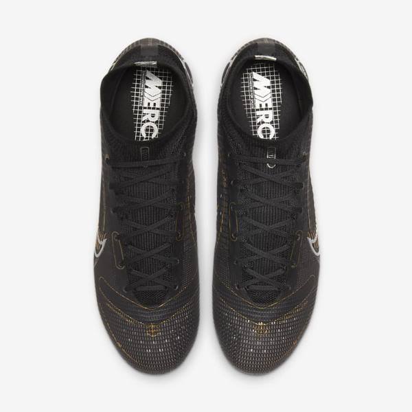 Black / Metal Silver / Grey / Metal Gold Nike Mercurial Superfly 8 Elite FG Firm-Grounds Women's Football Shoes | NK520VZH