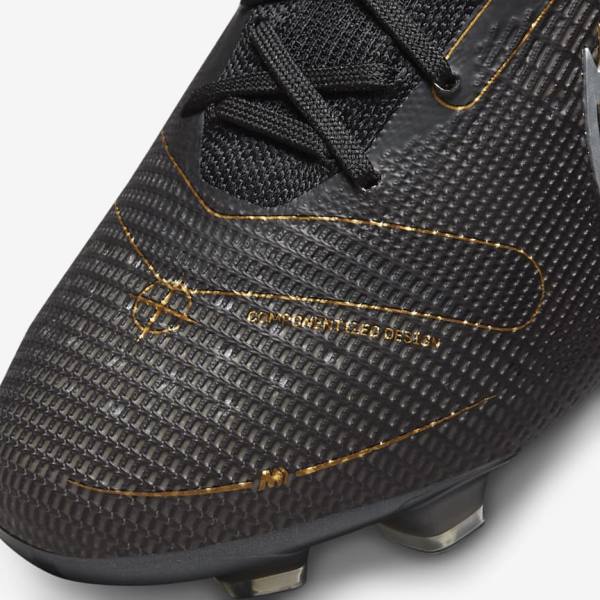 Black / Metal Silver / Grey / Metal Gold Nike Mercurial Superfly 8 Elite FG Firm-Grounds Women's Football Shoes | NK520VZH