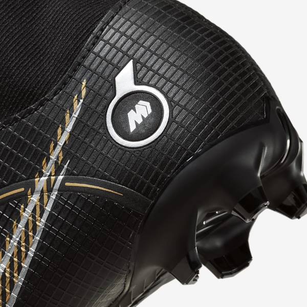 Black / Metal Silver / Grey / Metal Gold Nike Jr. Mercurial Superfly 8 Academy MG Older Multi-Ground Kids' Football Shoes | NK574PAI