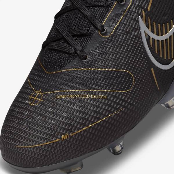 Black / Metal Silver / Grey / Metal Gold Nike Mercurial Vapor 14 Elite SG-PRO Anti-Clog Traction Soft-Grounds Women's Football Shoes | NK672LPJ