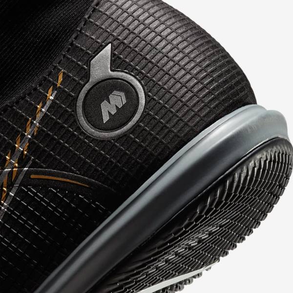 Black / Metal Silver / Grey / Metal Gold Nike Mercurial Superfly 8 Academy IC Indoor-Court Women's Football Shoes | NK817FJG