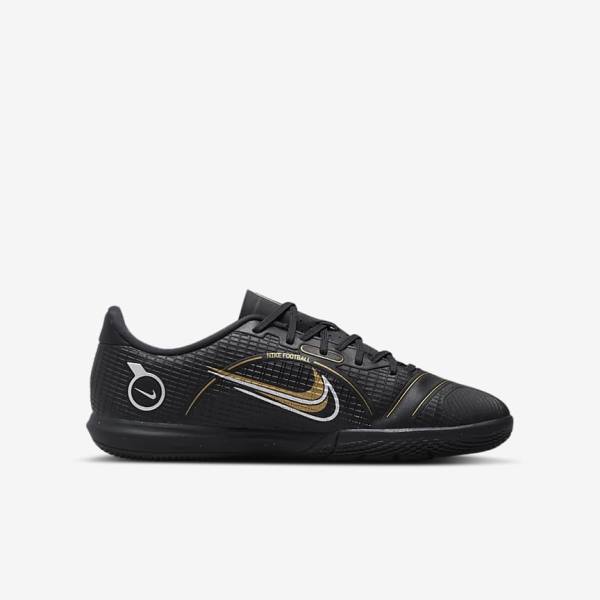 Black / Metal Silver / Grey / Metal Gold Nike Jr. Mercurial Vapor 14 Academy IC Older Indoor Court Kids' Football Shoes | NK981LCH