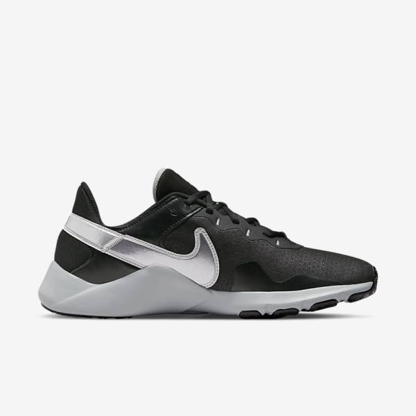 Black / Metal Silver / Metal Grey Nike Legend Essential 2 Men's Training Shoes | NK619BYH