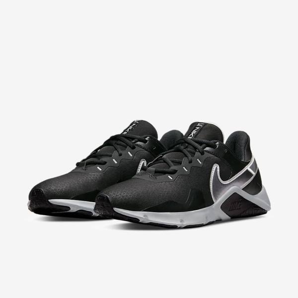 Black / Metal Silver / Metal Grey Nike Legend Essential 2 Men's Training Shoes | NK619BYH