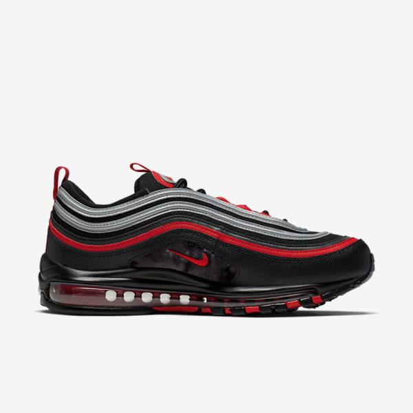 Black / Metal Silver / Red Nike Air Max 97 Men's Sneakers | NK639TVE