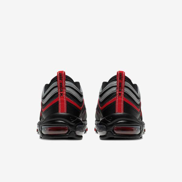 Black / Metal Silver / Red Nike Air Max 97 Men's Sneakers | NK639TVE