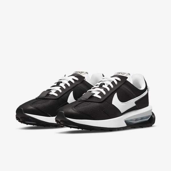 Black / Metal Silver / White Nike Air Max Pre-Day Women's Sneakers | NK318AVC