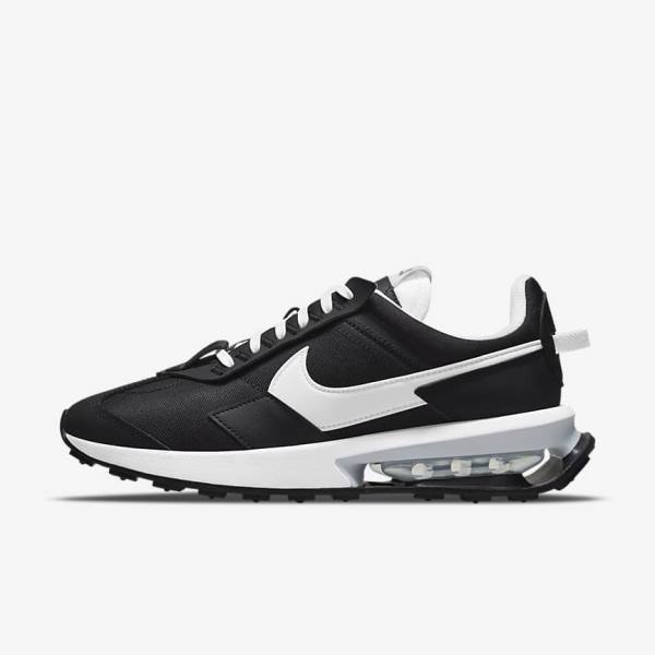 Black / Metal Silver / White Nike Air Max Pre-Day Women\'s Sneakers | NK318AVC