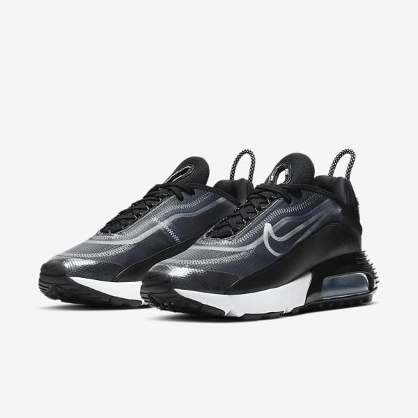 Black / Metal Silver / White Nike Air Max 2090 Women's Sneakers | NK425CIB