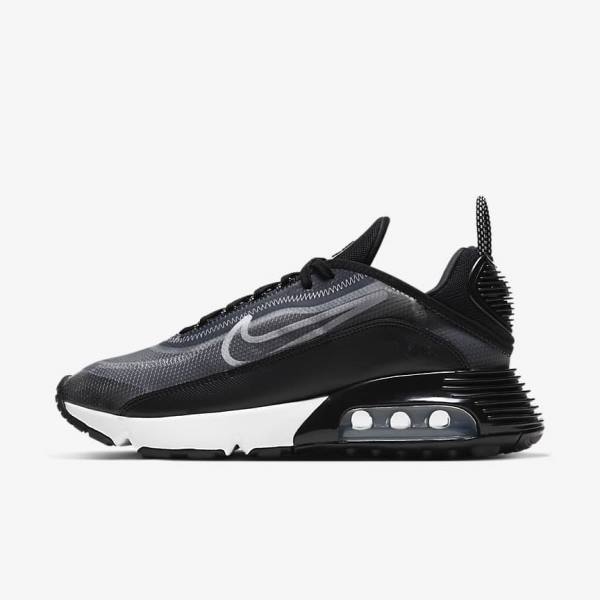 Black / Metal Silver / White Nike Air Max 2090 Women\'s Sneakers | NK425CIB