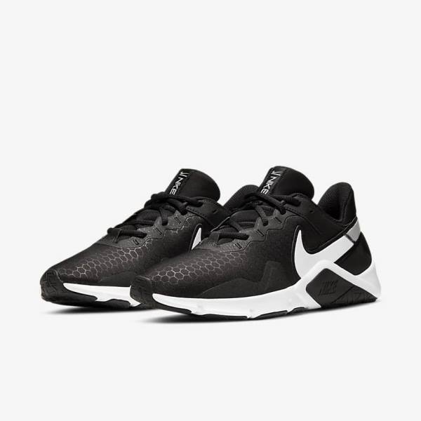 Black / Metal Silver / White Nike Legend Essential 2 Men's Training Shoes | NK375HSP