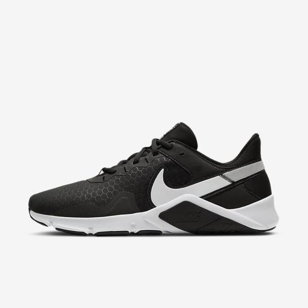 Black / Metal Silver / White Nike Legend Essential 2 Men\'s Training Shoes | NK375HSP