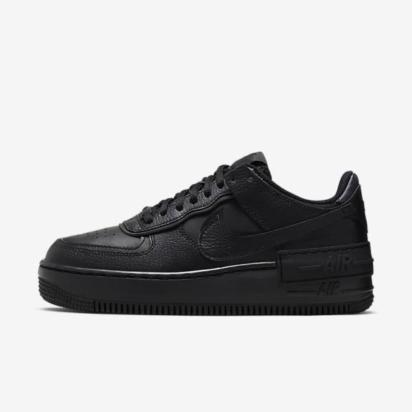 Black Nike Air Force 1 Shadow Women\'s Sneakers | NK415RZY