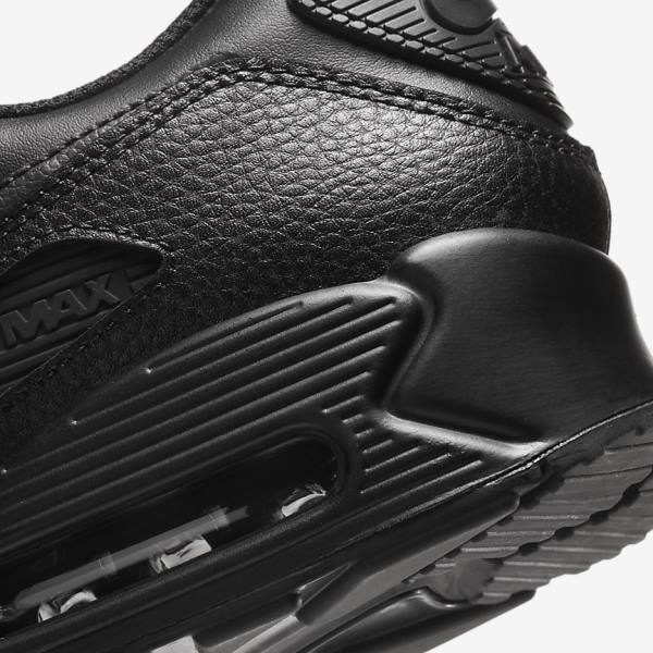 Black Nike Air Max 90 LTR Men's Sneakers | NK245PLS