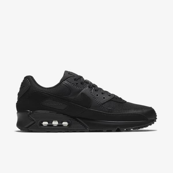 Black Nike Air Max 90 Men's Sneakers | NK497IAD