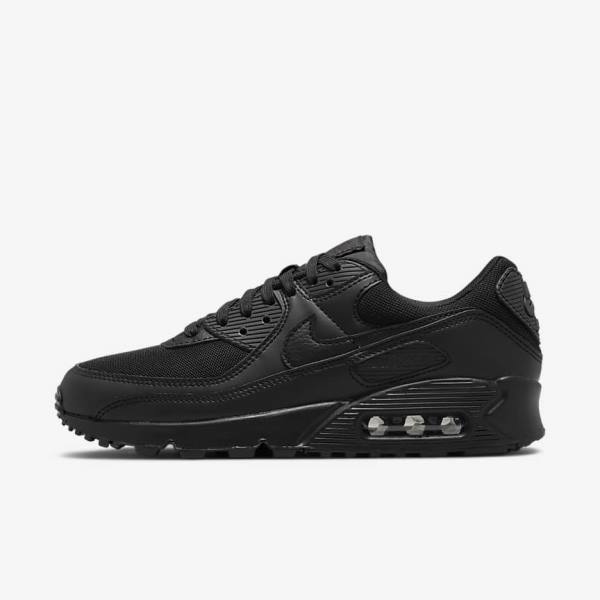 Black Nike Air Max 90 Women\'s Sneakers | NK251DGO